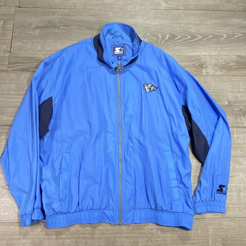 Vintage North Carolina Tar Heels Jacket Mens XL Blue NCAA Basketball Starter 90s